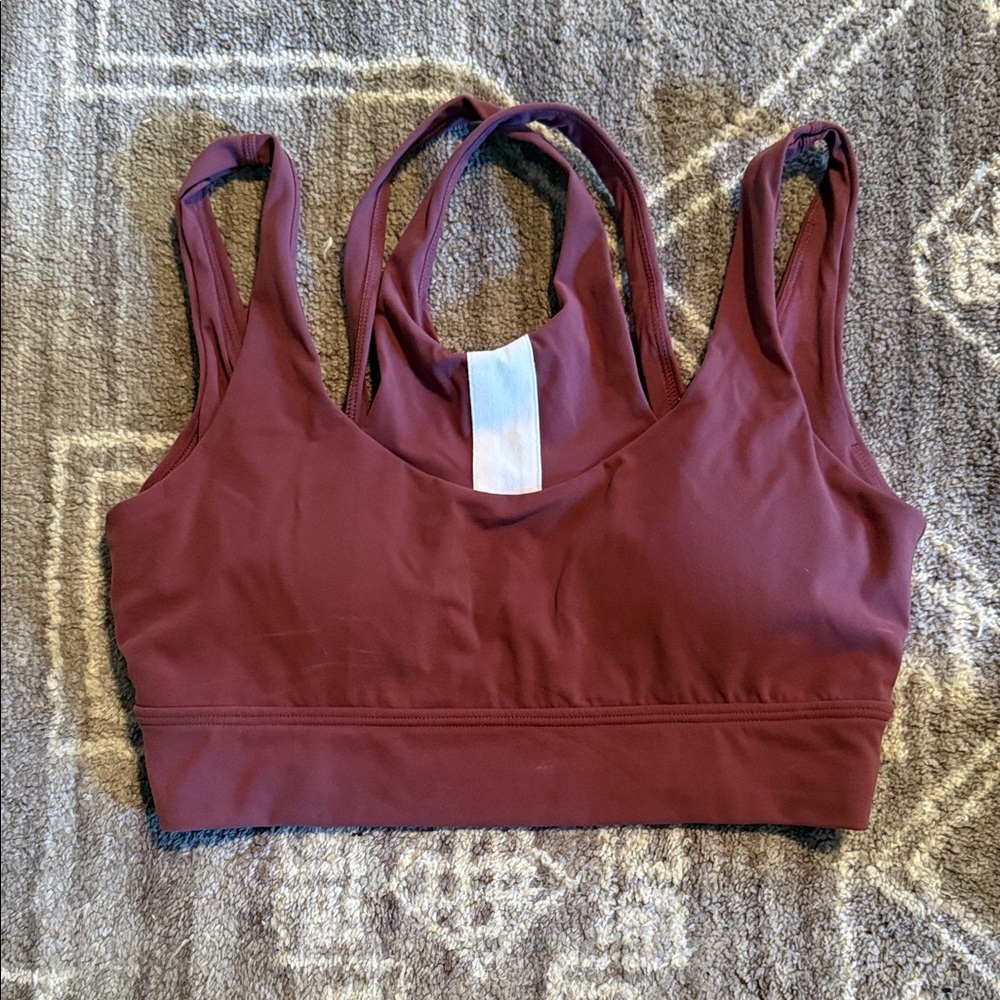 BuffBunny Wine Red Double-Strap Sports Bra